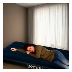 RYBIU IMPORT - Colchon de Aire Portatil Azul 1 12pz Y+Regalo Agendita