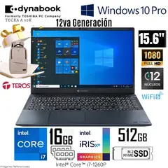 DYNABOOK - Laptop Tecra A 50K PML20U0N8021 Intel Core i7-1260P 16GB RAM 512GB SSD 15.6 FHD + Regalo