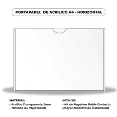 OEM - PORTAPAPEL DE ACRILICO A4 - HORIZONTAL