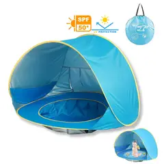 GENERICO - Carpa Con Mini Piscina Y Protección UV Para Bebé -Celeste