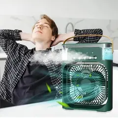 GENERICO - VENTILADOR CON HUMIDIFICADOR ( AIRE ACONDICIONADO) 3 EN 1 VERDE