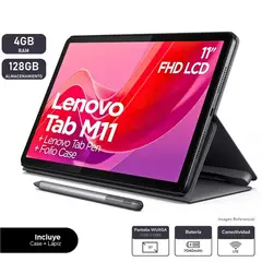 LENOVO - Tablet Tab M11 WIFI 128GB 4GB IPS OctaCore Lapiz + Funda