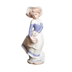 PANADECOR - Niña Con Cesta Y Flores Porcelana
