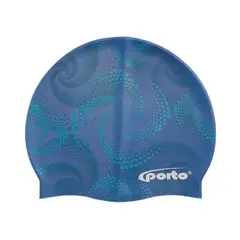 PORTO - GORRO PARA NATACIÓN DISEÑO ESPIRAL ESTÁNDAR AZUL