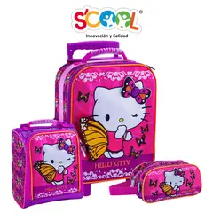 GENERICO - SET MALETA PREMIUM MAGIC GRANDE TELA HELLO KITTY