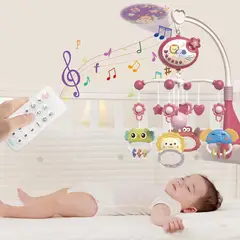 GENERICO - Móvil Giratorio Musical Rosado con Proyector para Bebé