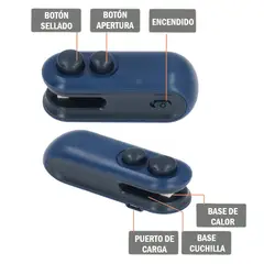 GENERICO - Sellador cortador de bolsas 2 en 1 magnético Recargable