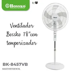 BOSSKO - Ventilador Pedestal 18″ con Temporizador - BK-8457VB