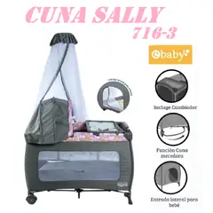 EBABY - Nueva Cuna Corral Cambiador Sally -Rosado