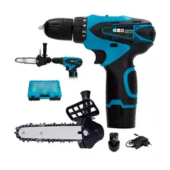 XTD - TALADRO ATORNILLADOR 12V INALÁMBRICO+ ADAPTADOR MOTOSIERRA
