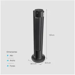 SOLE - Ventilador de Aire Tipo Torre SOLAIR018 Negro