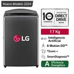LG - Lavadora  LG 17kg Carga Superior Inteligencia Artificial Negro Claro WT17BV6T