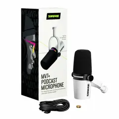 SHURE - MV7+ White Micrófono para Podcast + Garantía