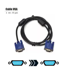 GENERICO - CABLE VGA 3mts DELCOM AB-15pin Macho C-Filtro