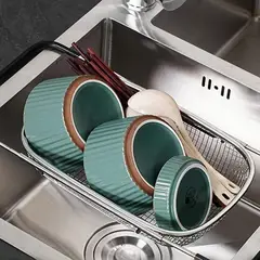 AURELA - RetractaDrain™ - Cesta de acero retráctil para alimentos