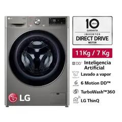 LG - Lavaseca 11Kg7Kg AI DD Carga Frontal Plateada WD11PVC3S6C