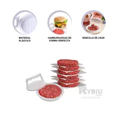 RYBIU IMPORT - Horma de Hamburguesa en Color Blanco Y+Ligas de Regalo