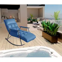 GENERICO - SILLA SILLÓN SOFÁ MECEDORA RECLINABLE TERRAZA PREMIUM AZUL