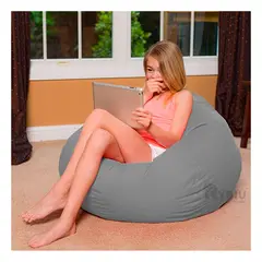 RYBIU IMPORT - Sofa Puff Inflable Multiusos para Niños de Color Plomo