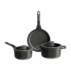 BERGHOFF - Juego de ollas y Sarten de cocina Leo Stone 5 piezas
