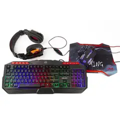 HALION - Kit Teclado Gamer 4 En 1 Poseidon Ha-850c