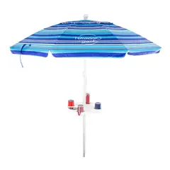 GENERICO - Sombrilla de Playa Premium UPF50+ con mesa integrada