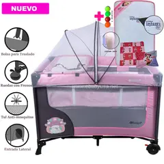 EBABY - Cuna Corral Happy Dream Rosado +Colchón