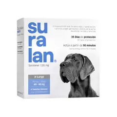 AGROVET - ANTIPULGAS PARA PERRO SURALAN X-LARGE 40 - 60 KG X4 TABLETAS