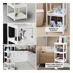RYBIU IMPORT - Estante de Almacen 4 Niveles Tono Blanco Y+Papel de Regalo
