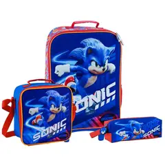SCOOL - Set Kombat Maleta Lonchera Cartuchera Sonic Movie