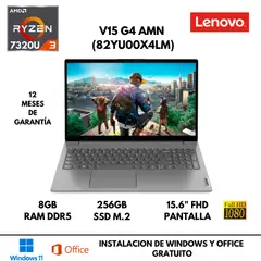 LENOVO - LAPTOP V15 G4 AMD RYZEN 3-7320U 8GB RAM DDR5 256GB SSD 156 FHD FREEDOS