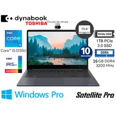 DYNABOOK - NOTEBOOK 15.6" SATELLITE PRO C50K INTEL I5-1235U 16GB 1TB SSD WINDOWS 10 PRO - AZUL + MOCHILA