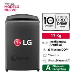 LG - Lavadora LG WT17BV6 17kg Ai DD Inteligencia Artificial Carga Superior Negro Claro