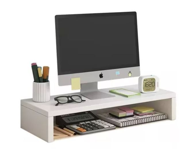 Soporte Elevador de Monitor Ergonómico para Escritorio Blanco 52 CM