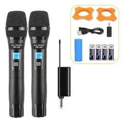 ALL SOUND - Microfono Inalambrico Doble UHF Metal WM-20B Negro