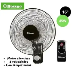 BOSKO - Ventilador de Pared Bossko con Control Remoto