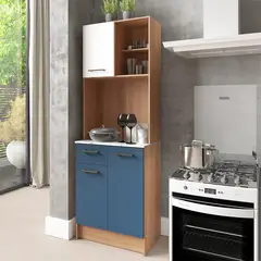 2020 HOME PERU - Mueble auxiliar de cocina Dalia - Almendra Azul Acero