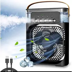PREMIUM - Ventilador humidificador eléctrico portátil 12256 - Negro