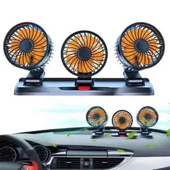 PREMIUM - VENTILADOR BAIHUO CITY TRIPLE DE AUTO GIRATORIO 360 MY7158 - NARANJA