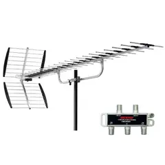 Easy Corp - ANTENA DIGITAL GRANDE PARA 4 TELEVISORES CANALES EN HD CON SPLITTER