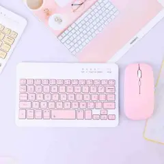 PREMIUM - TECLADO  MOUSE INALAMBRICO BLUETOOTH AJ340169-ROSADO