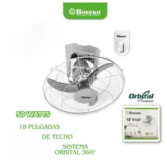 BOSSKO - Ventilador de Techo 18" BK 8456VT 50 watts Orbital Silencioso