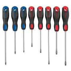 PRETUL - Juego desarmadores, 8 pz, mango comfort grip,