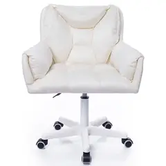 BUCKINGHAM - Silla Giratoria de Escritorio Oficina Vanity Blanca