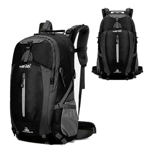 Mochila de camping trekking Negra 40L Resistente