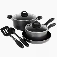 OSTER - Juego de Ollas 7 piezas oster  Aluminio Clairborne gris