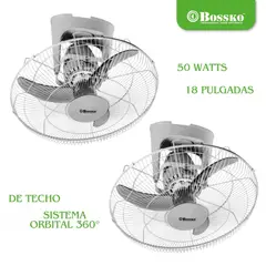 BOSSKO - Pack 02 Ventiladores de Techo 18" BK8456VT 50W Orbital Silencio