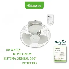 BOSSKO - Ventilador de Techo 16" BK 8454VT 50 watts Orbital Silencioso