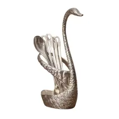 PANADECOR - Set de 6 Cucharitas de Acero con Soporte en Forma de Cisne