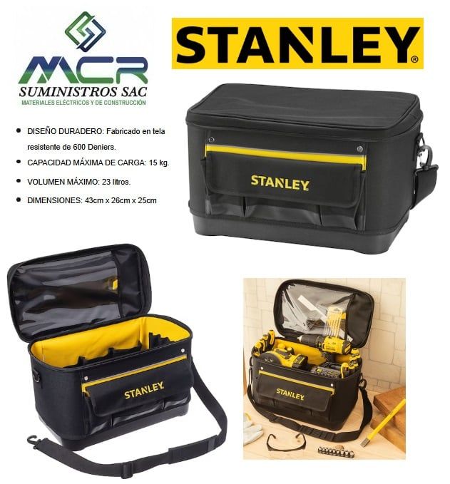Bolso de Herramientas Tapa Plana STANLEY 16PULG 43X26X25CM